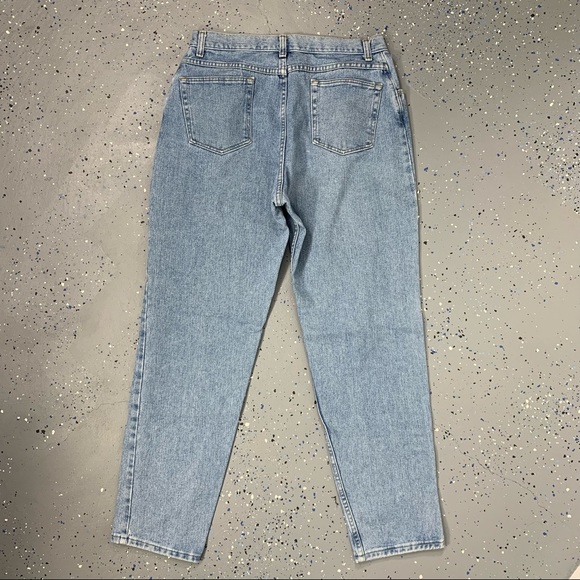 Vintage 90s Wrangler Stonewash Blue Mom Jeans High Waist Tapered Leg 14 32"x31" - Picture 3 of 15